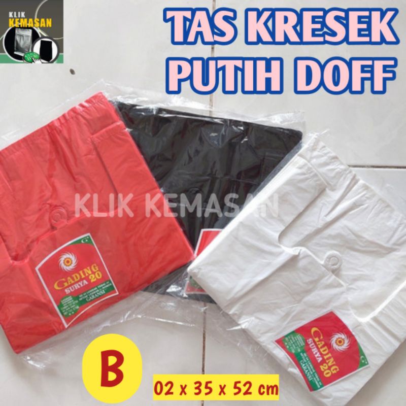 ISI 50 PCS TAS KRESEK PUTIH 35X52 CM TEBAL DOFF KANTONG PLASTIK TAS PLASTIK KANTONG KRESEK