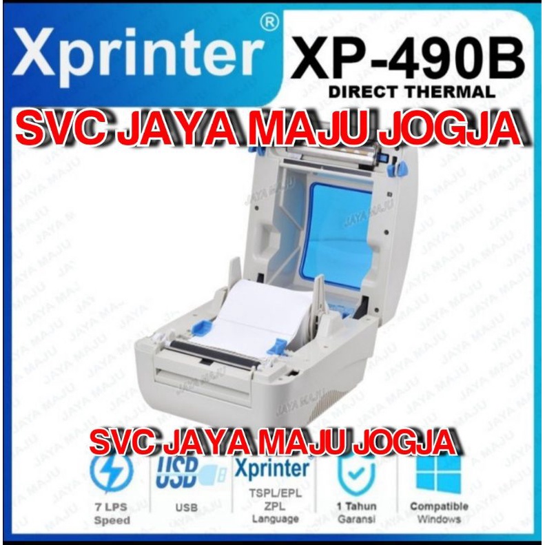 XPRINTER  XP 490 B  -  USB  -  203 DPI  -  SPEED 177 MM/S  ||  BARCODE PRINTER  -  SINGLE METHOD  - 