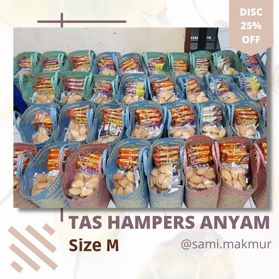 Tas Anyaman Plastik LURIK TANGGUNG  Bahan Tebal untuk Pengusaha Hampers Souvenir Parcel Wadah Berkat Muat Kotak Nasi Tas Anyaman Plastik