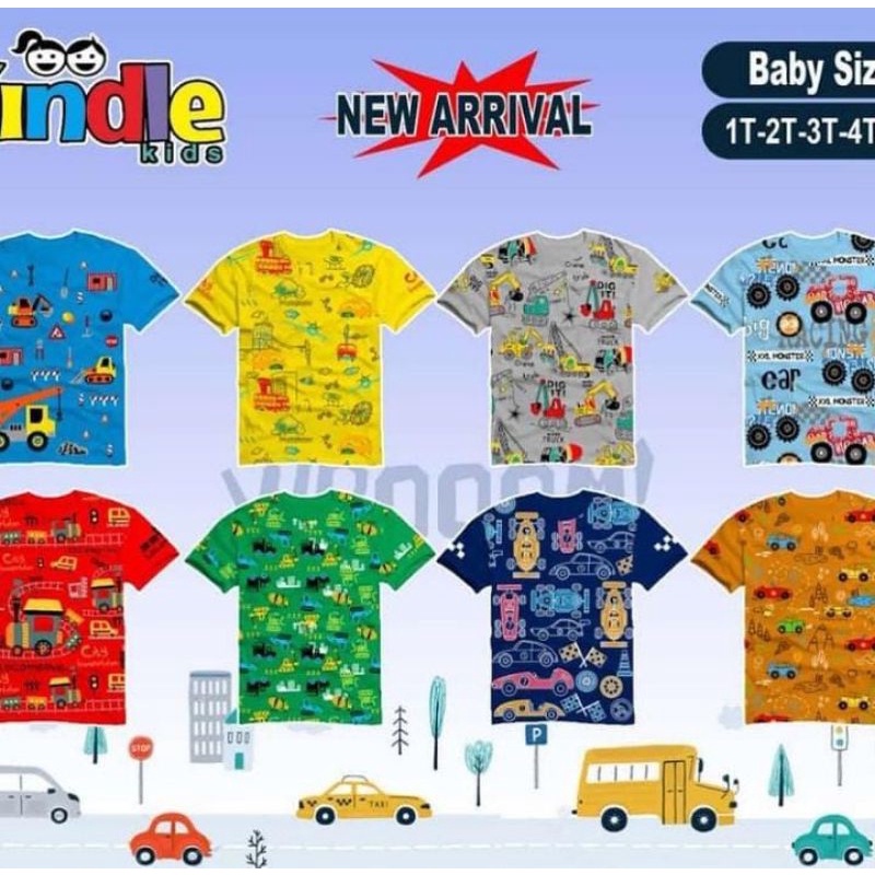 Kaos baju anak murah kindle kids size 1-5T