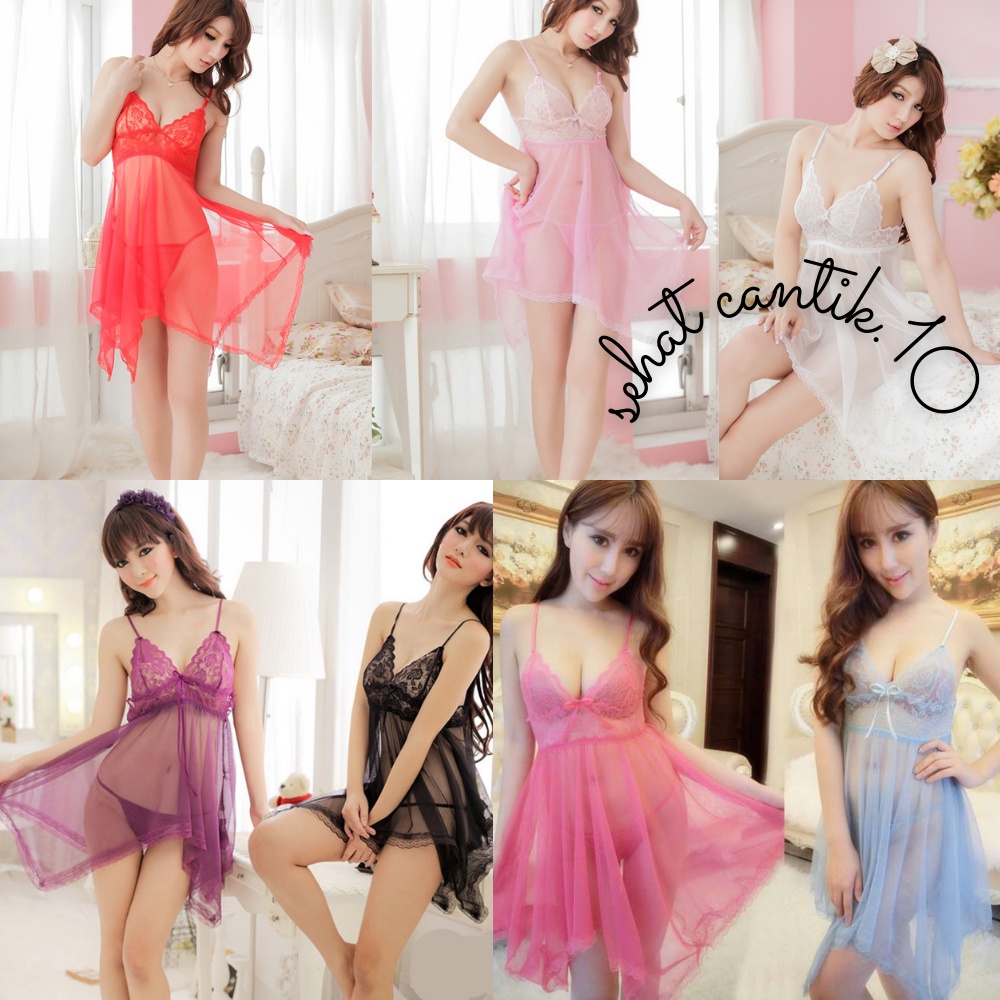 Pakaian  Baju Set Linjeri Ingerie Lingeri Lingerie Set Dress Baju Gaun G String Tidur Dinas Istri Ma