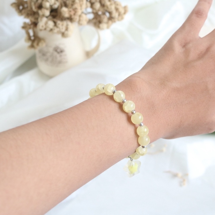 Gelang / Bracelet Full Moon / Fashion / Korea Style / Simple / Cantik / Unik / Etnik / Natural / Gelang Sahabat Persahabatan / Wanita Vintage / Biru Muda / Batu Putih / Aksesoris Asesoris / Perhiasan Unik Cantik Anggun