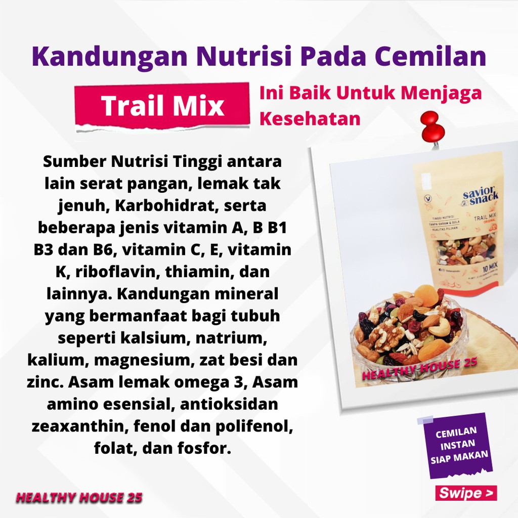 Savior Snack Cemilan Diet Topping Oatmeal Untuk Sarapan Makanan Sehat Untuk Diet Tidak Bikin Gendut