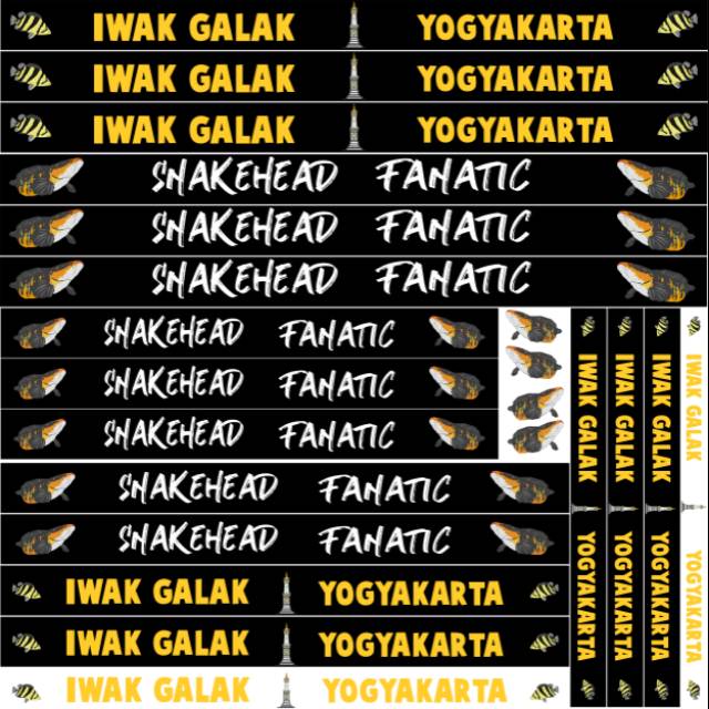 Stiker aquarium iwak galak dan snakehead