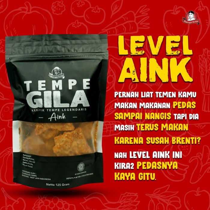 

TERBARU TEMPE GILA Asli Original Keripik Tempe Pedas Variasi Rasa - Aink