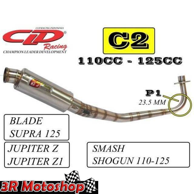 CLD RACING KNALPOT  JUPITER SUPRA C2 BULAT UNDERBONE ORIGINAL