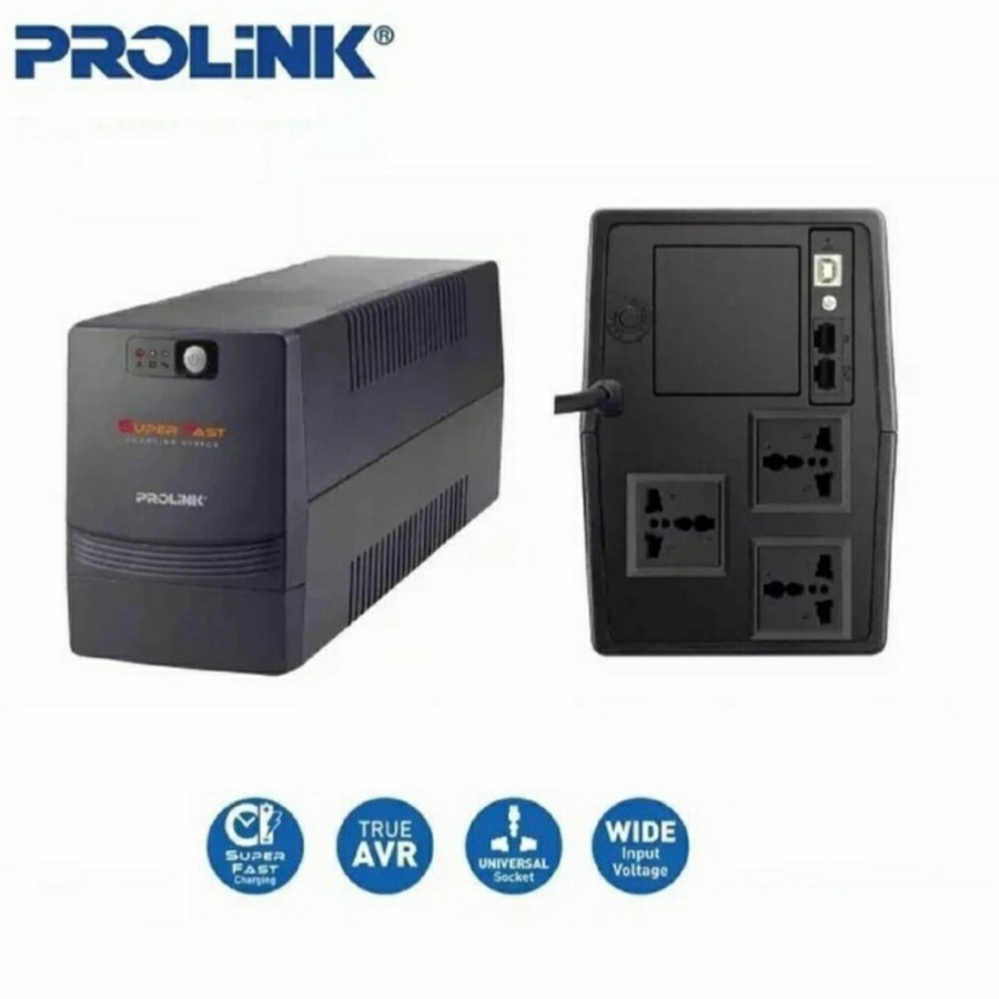 1200VA UPS PROLINK PRO1201SFCU 600 Watt Super Fast Charging Line Interactive 1200VA Garansi Resmi 1 Tahun