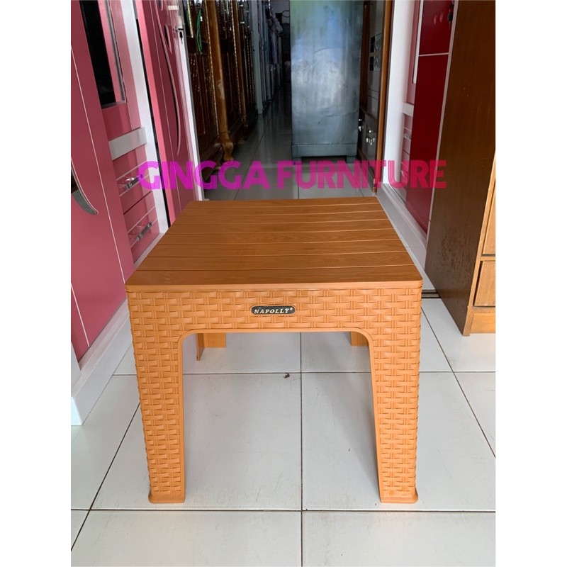 MEJA PLASTIK NAPOLLY ROTAN MEJA TERAS MEJA SATU SET BANGKU MEJA KOPI