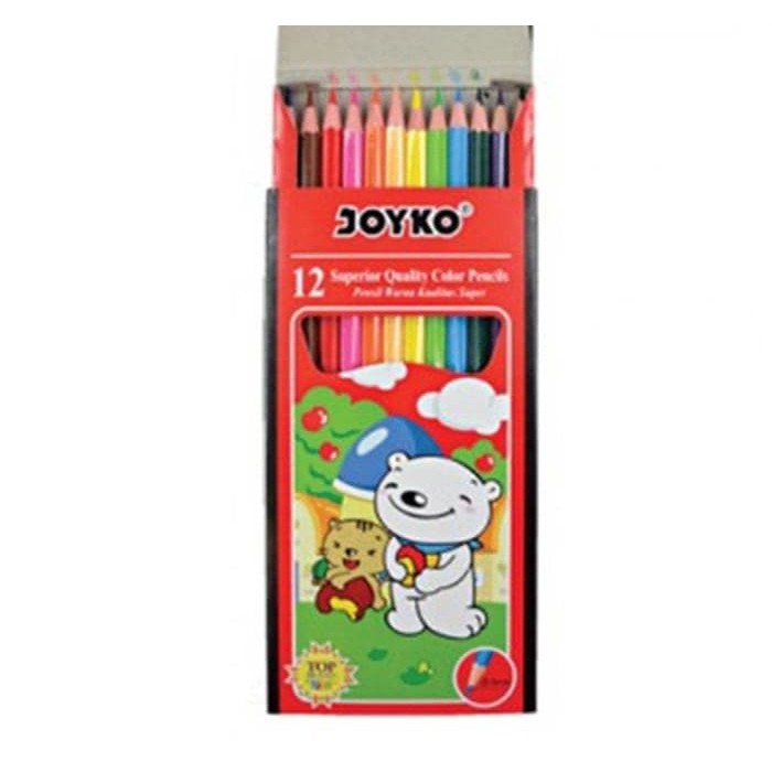 Pensil Warna Joyko 12 warna (pendek & panjang)-Uk.Panjang