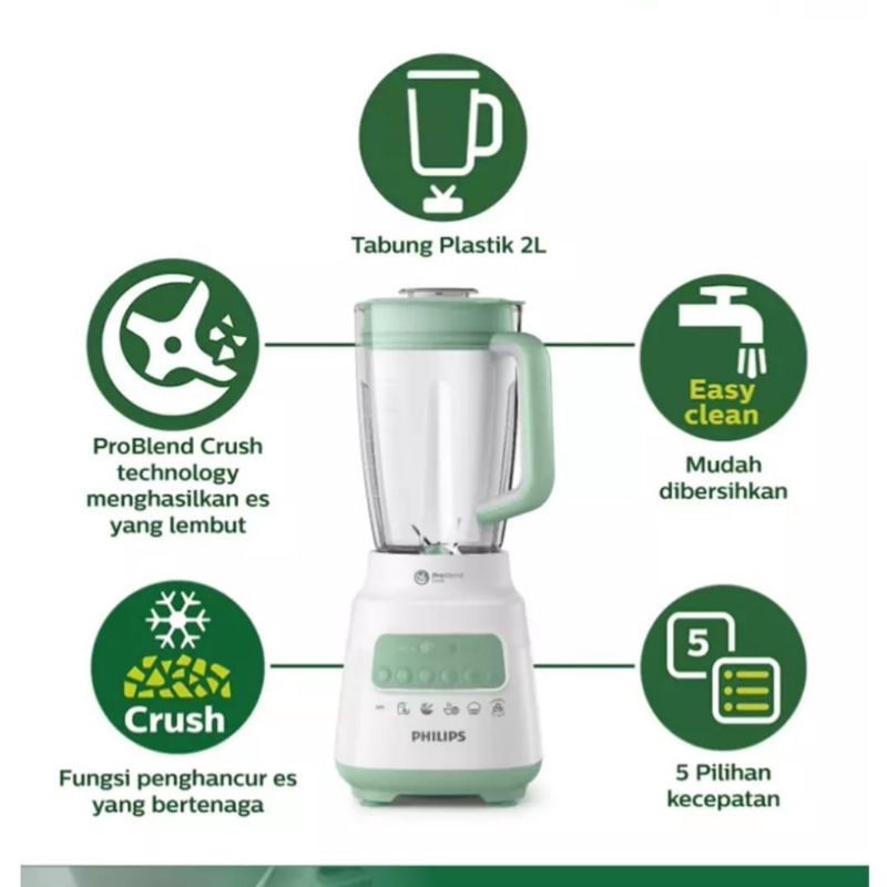 Philips blender plastik 2 L HR2221 / HR-2221 GARANSI RESMI