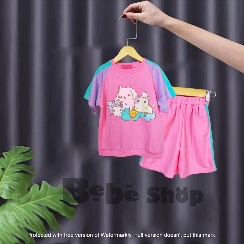 Setelan baju anak lucu bahan Baby Terry super karakter kelinci usia 1 Sampai 7 Tahun