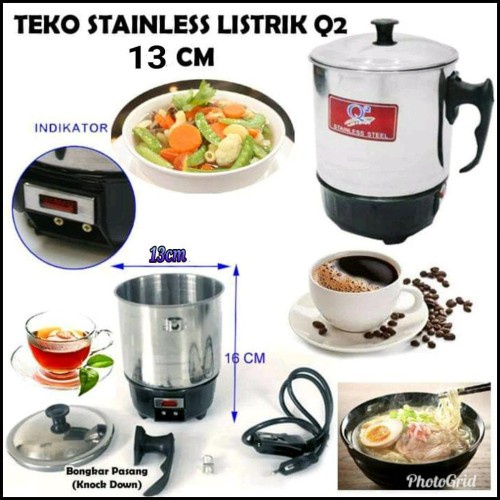 Mug Listrik Stainless steel 12Cm / Teko Listrik Stainless Steel / Pemanas Air Serbaguna / Pemanas