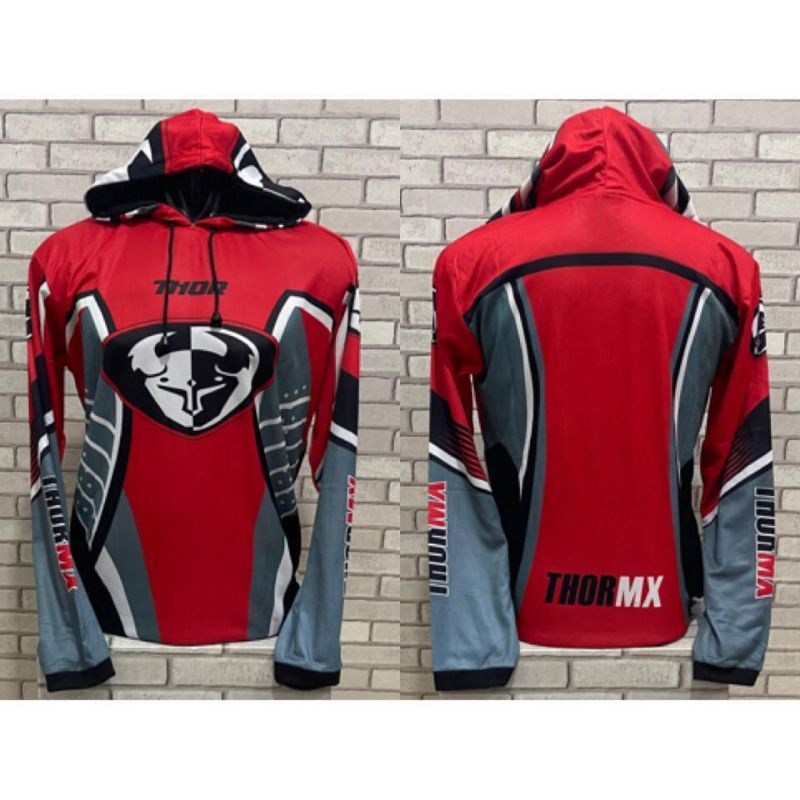 JAKET MOTOR CROSS PRIA WARNA MERAH