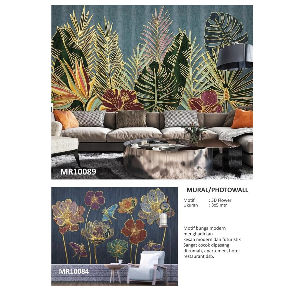 PHOTOWALL MURAL DINDING WALLPAPER MURAL DAUN MONSTERA GOLD