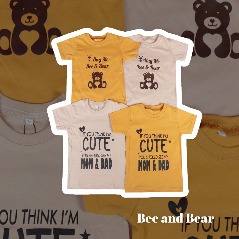 KAOS ANAK GAMBAR BERUANG HUGME BEE AND BEAR