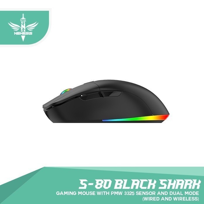 NYK S-80 / S80 / S 80 Blackshark Wireless Gaming Mouse Garansi Resmi