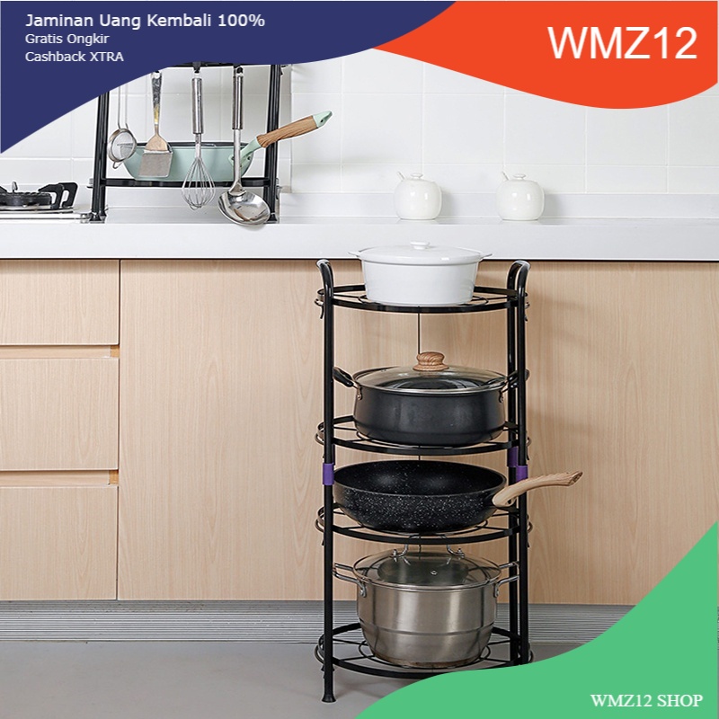 Alobon rak peralatan dapur serbaguna/rak panci stainless/rak dapur serbaguna/rak tingkat dapur