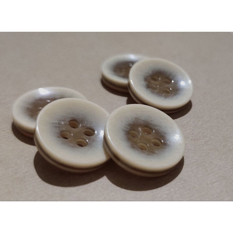 (12 BIJI) Kancing Fashion Cekung Latte Ukuran 15 MM