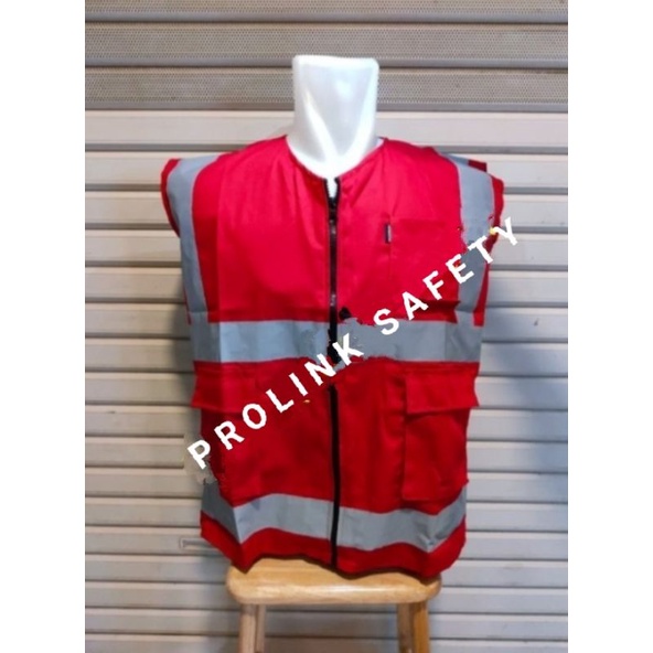 ROMPI SAFETY MERAH BAHAN KAIN DRILL ANEKA WARNA