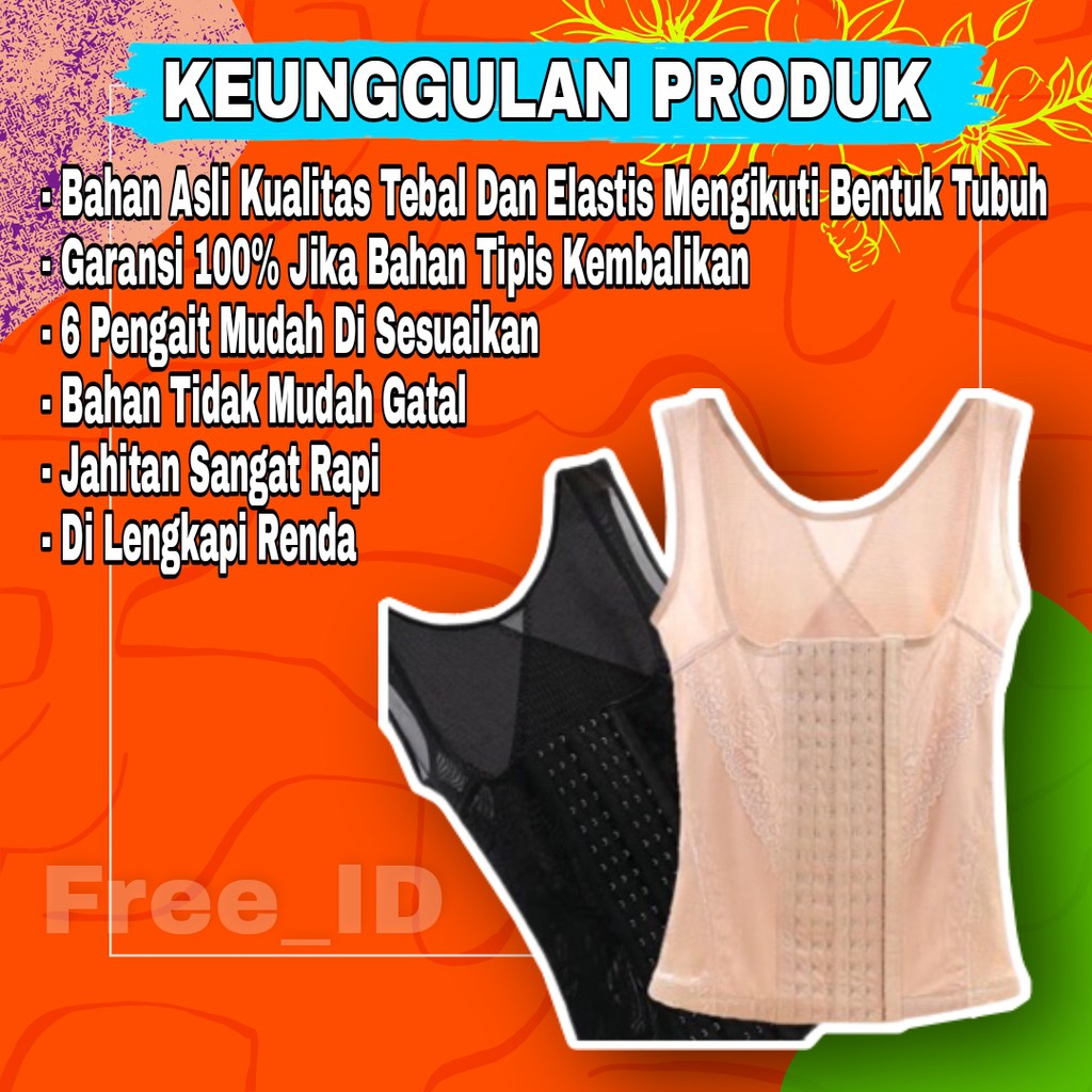 Korset Pelangsing Pembakar Lemak Perut Buncit Pakaian Peramping Perut Buncit Body Slimming Shape Up