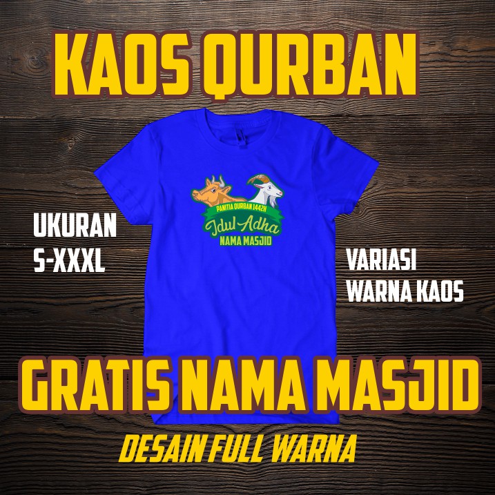 SABLON KAOS PANITIA QURBAN TERBARU 2021 GRATIS NAMA MASJID POLOS MURAH