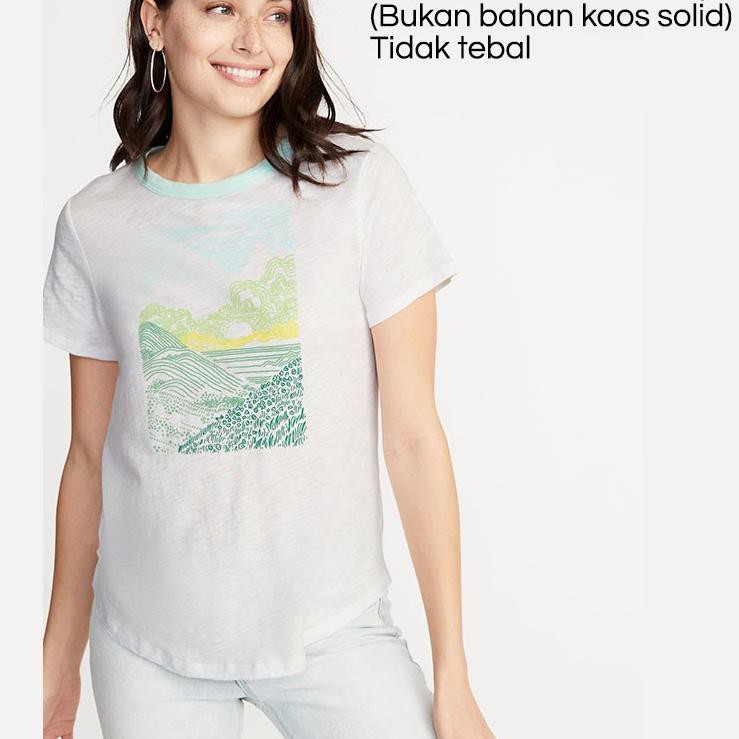 [ NIB ] [GAP] Kaos Wanita V-Neck print - 7 motif  Ready size XS -XL Women T-shirt Tee 1% Original ✅