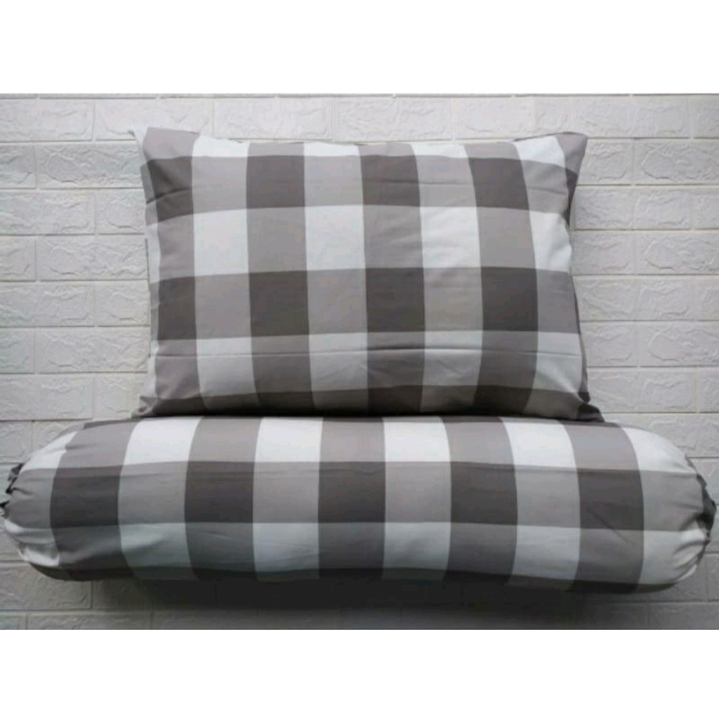 SARUNG BANTAL GULING MOTIF KOTAK KOTAK EMILY -BAHAN ADEM DAN HALUS - ANTI LUNTUR DANTEBAL