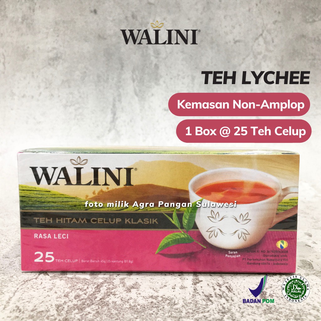 

Teh Hitam Lychee WALINI | Teh Celup Leci Black Tea Kemasan Non Amplop