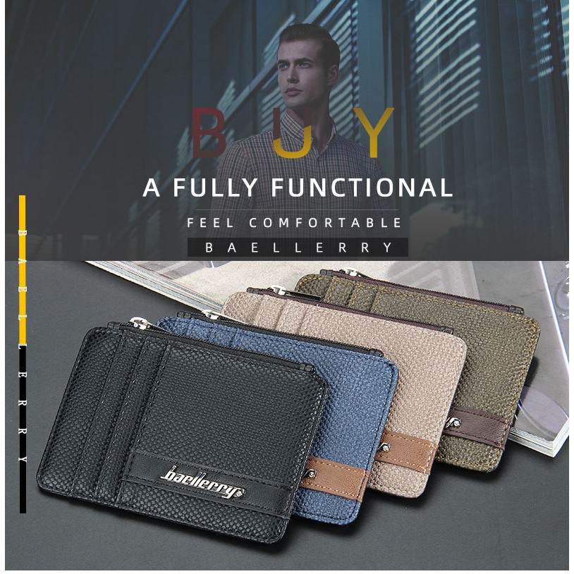 BAELLERRY D1861 Dompet Kartu Pria Bahan Kulit PU Leather Premium WATCHKITE WKOS