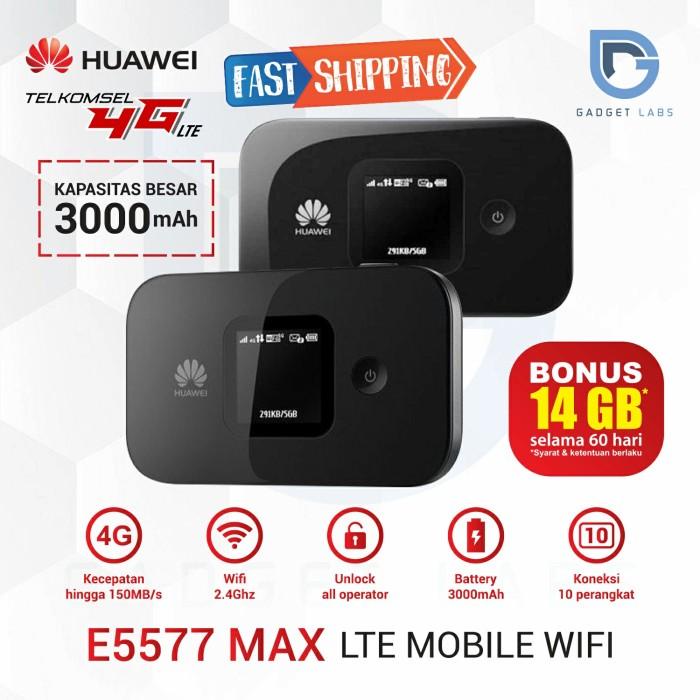 Huawei E5577 Max Mifi Modem Wifi 4G Lte Unlock Free Telkomsel 14Gb