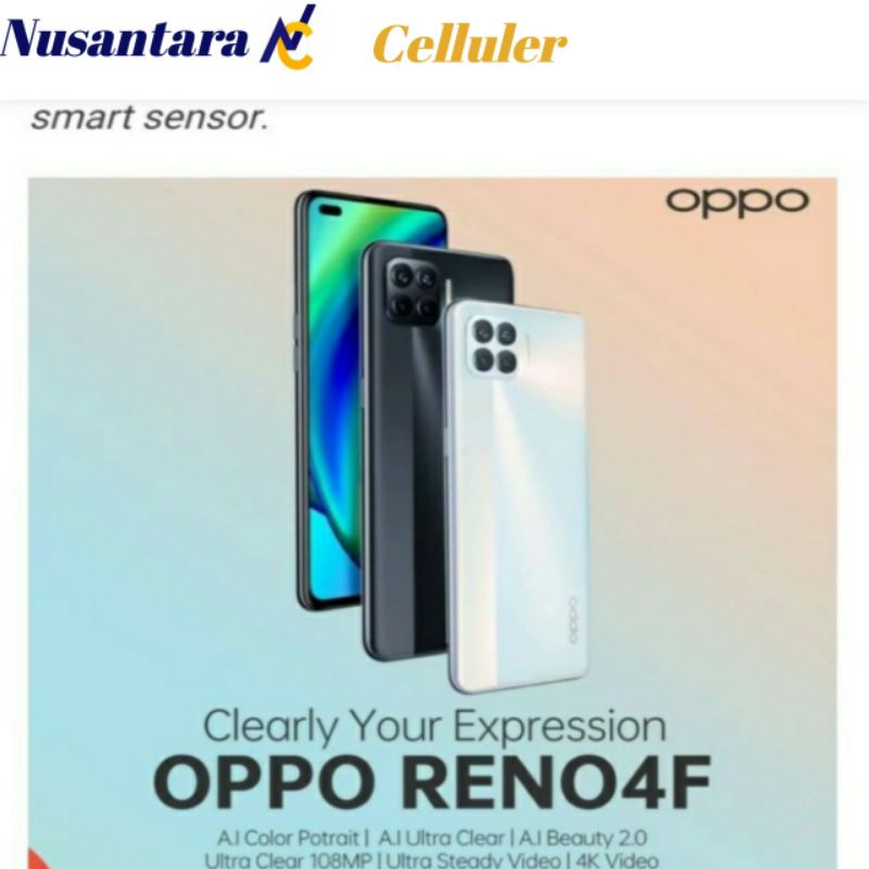 OPPO RENO 4F RAM 8/128 GB ( RENO 4F RAM 8GB ROM 128 GB) GARANSI RESMI OPPO