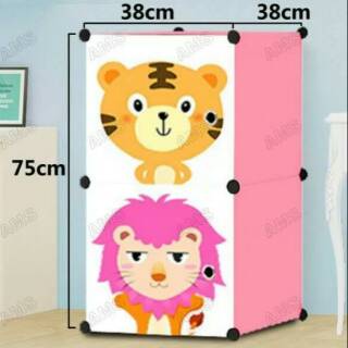 Lemari Rakit Pakaian Anak 8 Kotak Lucu Motif Karakter Lemari Rakit Pakaian Anak 8 Kotak Lucu Motif Karakter