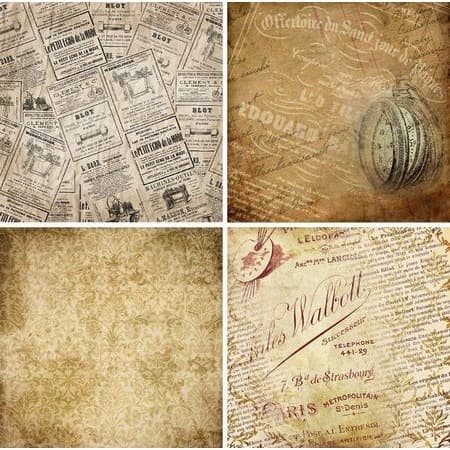 Scrapbooking Paper Pack 15x15cm - Vintage Background (24 sheets)