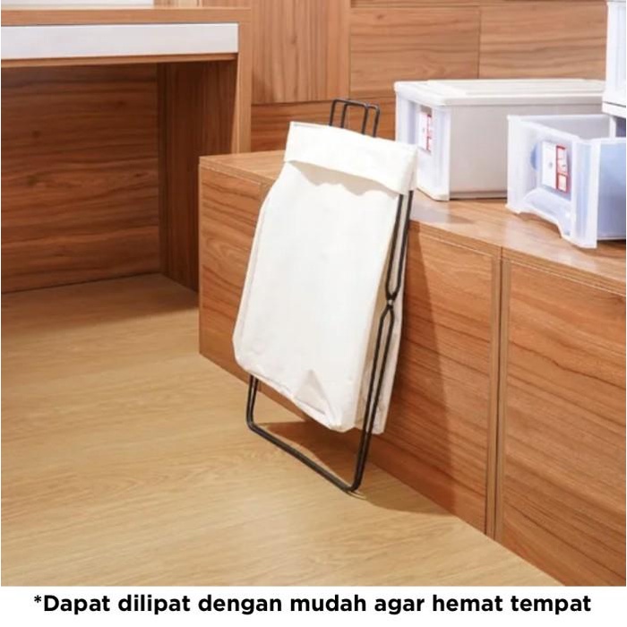 keranjang laundry lipat tempat pakaian minimalis