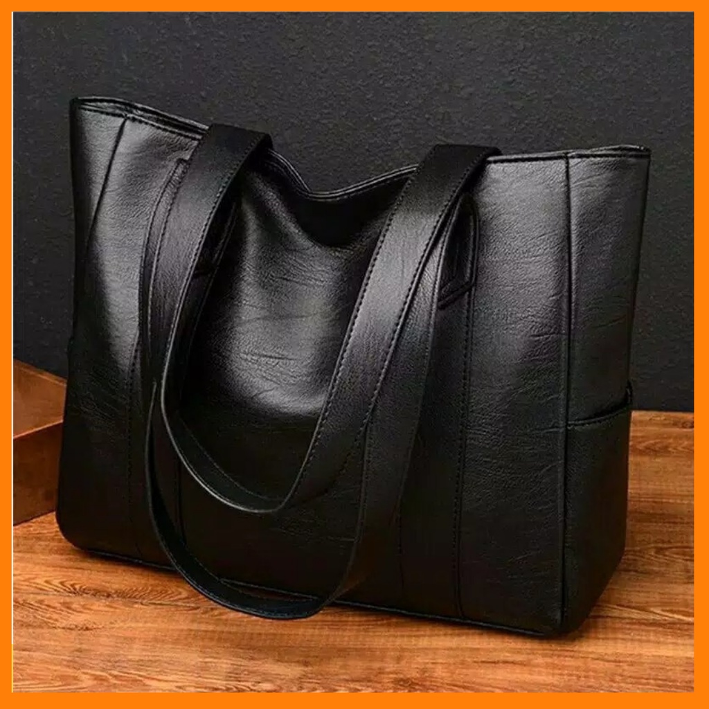 Tas slempang kulit perca Arneeta Tas Wanita Kempit Lokal 28x11x36 cm Warna Hitam import batam A5C8
