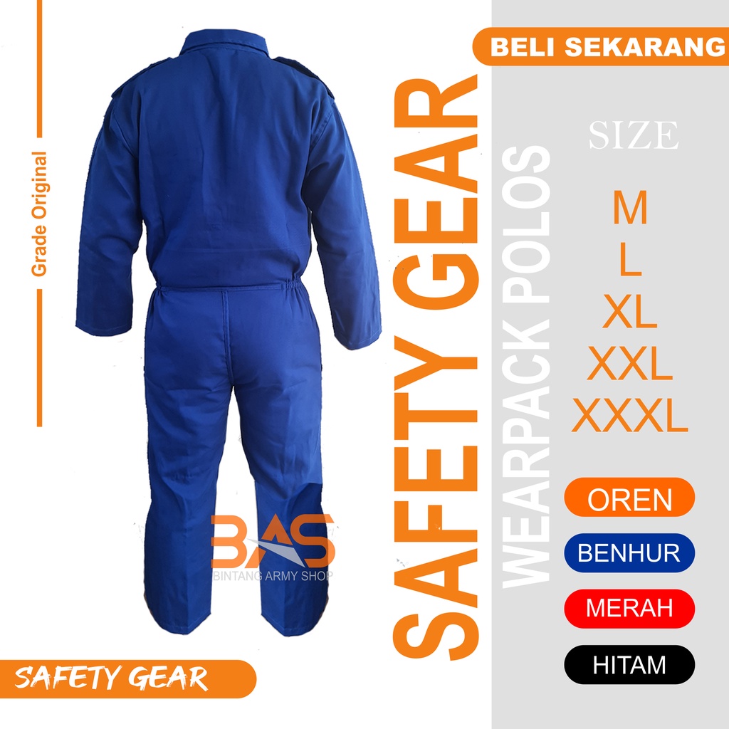 Werpack Safety Polos | wearpack bengkel | baju bengkel | seragam kerja proyek