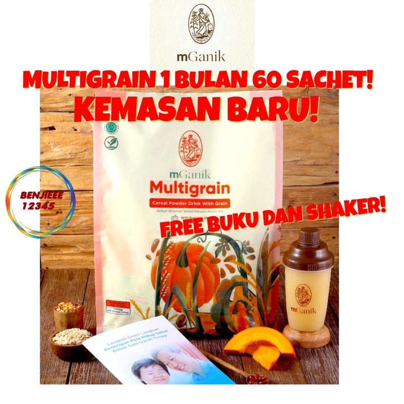 Mganik Multigrain 1 bulan 60 sachet  original M GANIK META FIBER Multi Grain minuman diabetes darah tinggi gula darah  original 100% bpom halal  mencegah menyembuhkan obat kencing manis kolestrol penurun gula darah hipertensi