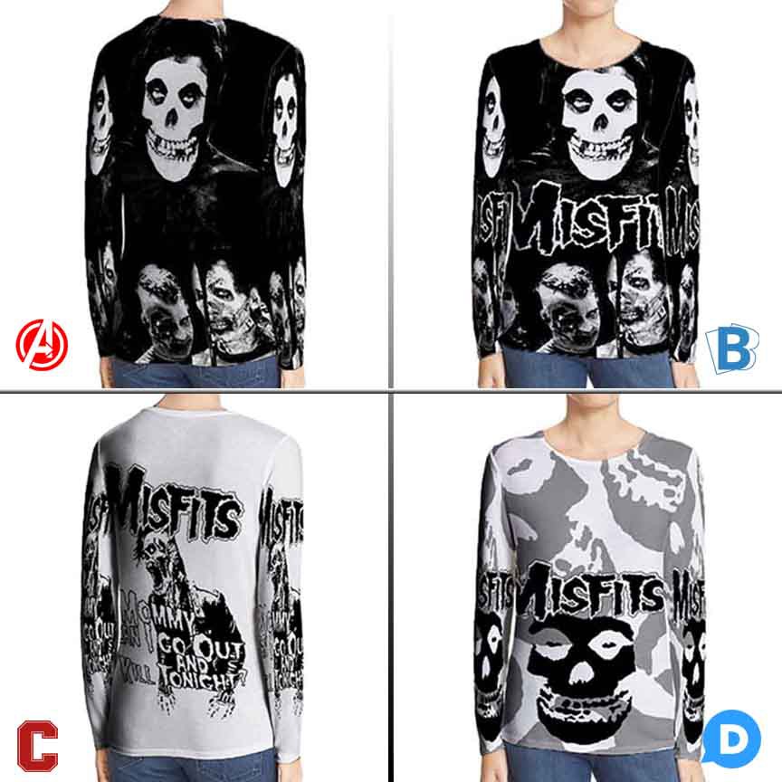 Misfits Tshirt Band Rock Kaos Misfits Skull SKU - 7434106549577