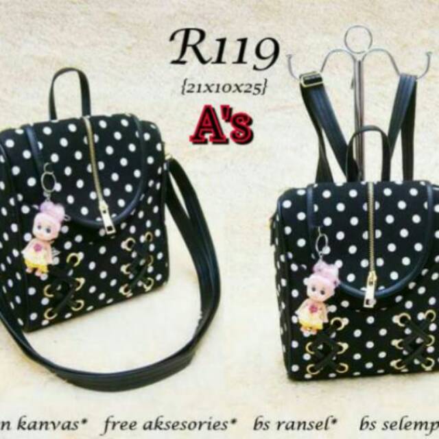tas gendong polkadot wanita murah / Tas R119 Polkadot / tas murah