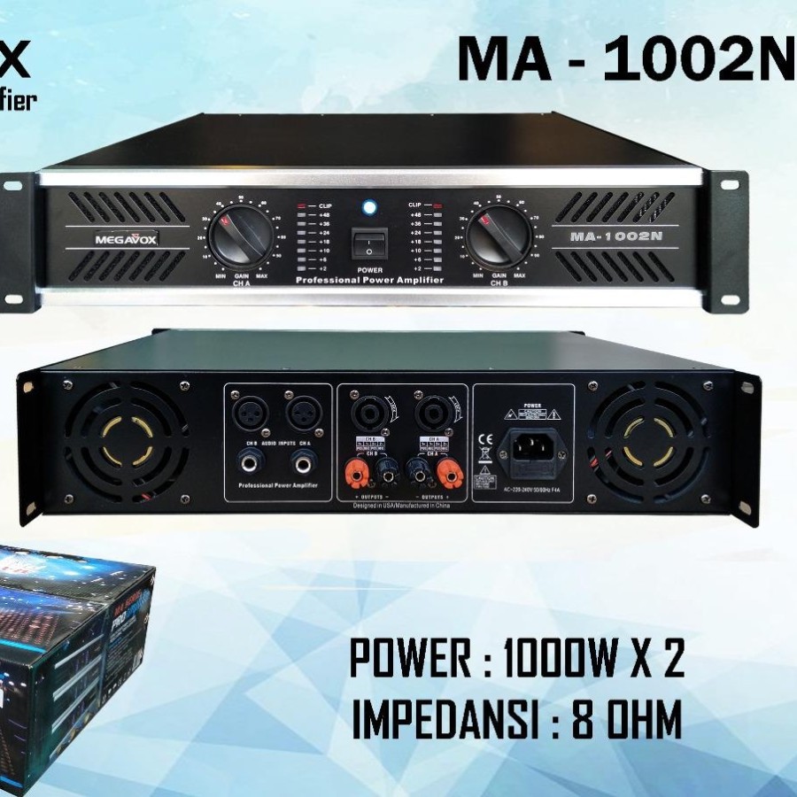 MEGAVOX Professional Power Amplifier MA 1002
