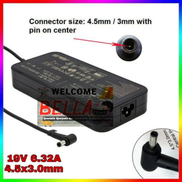 Adaptor Charger Asus Zenbook Pro UX501J UX501JW UX501VW Output 19V 6.32A 4.5mmx3.0mm original