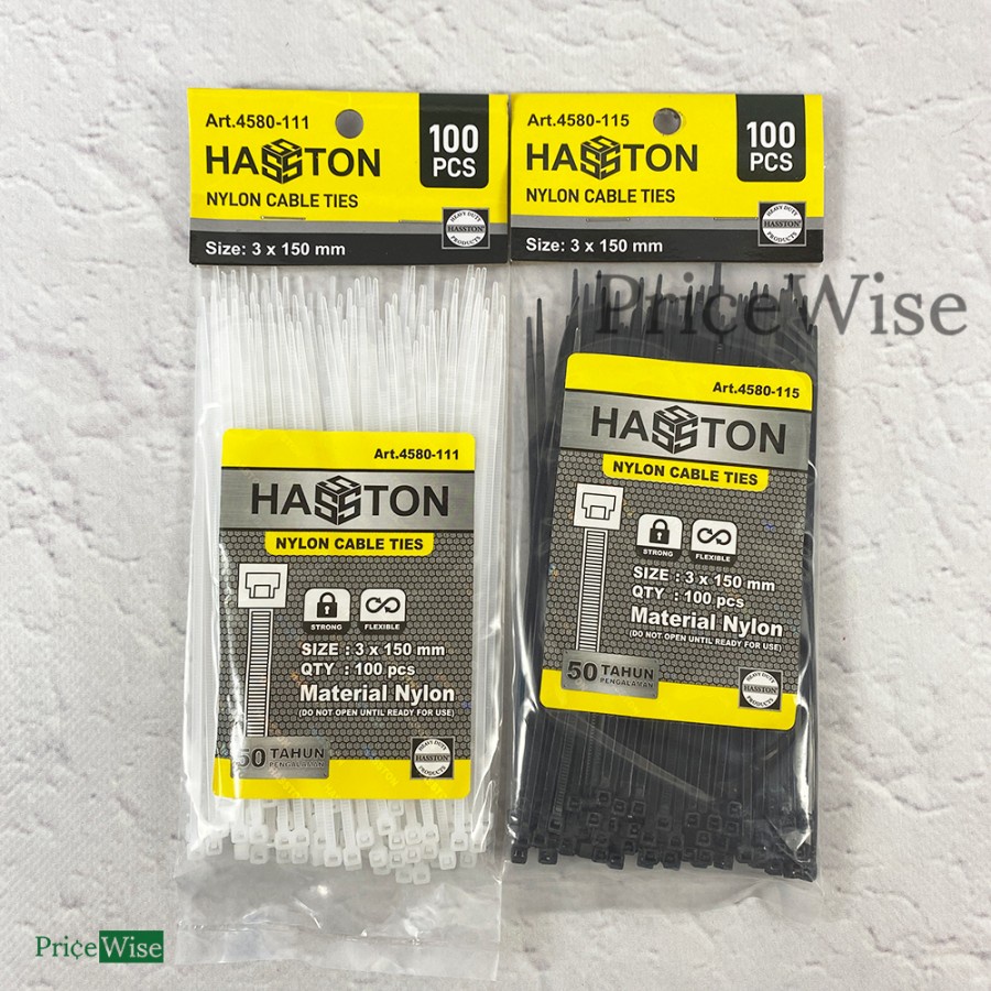 

Kabel Ties 3x150 mm 100 pcs Hasston / Kabel Tis 15 cm