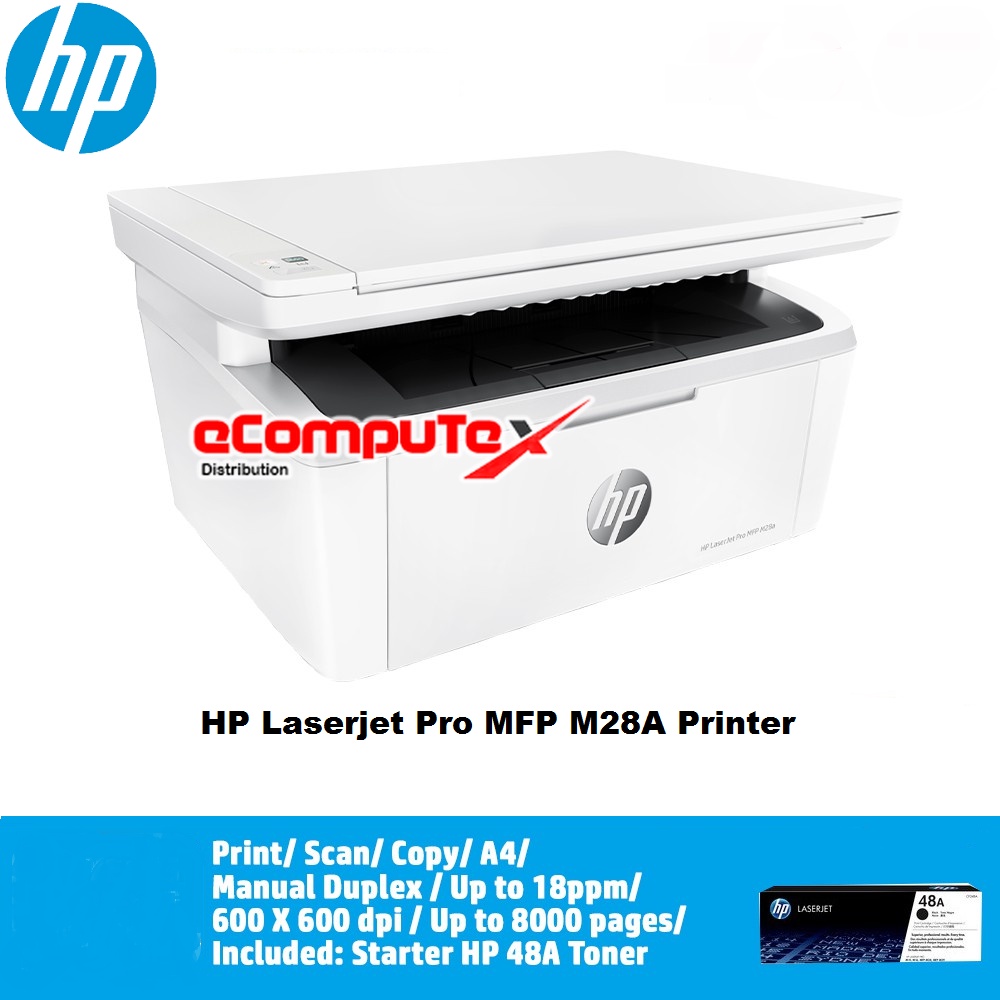 PRINTER HP LASERJET MFP M28A   ALL IN ONE / HP LASER JET MFP   M 28 A / M28 A PRINT SCAN   COPY AIO RESMI