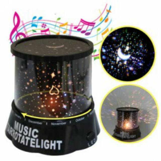 Musik Projector Lamp - Auto-rotating Music Sky Star Master Projector Lamp - Black