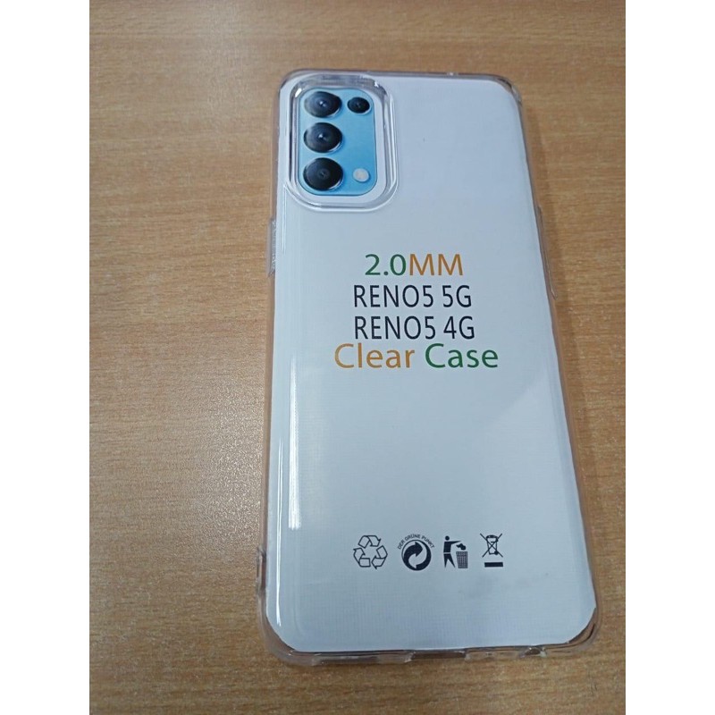 OPPO RENO 5 Clear Case Soft HD 2.0mm Case Crystal Bening Premium Tebal Softcase Silicon TPU Silikon