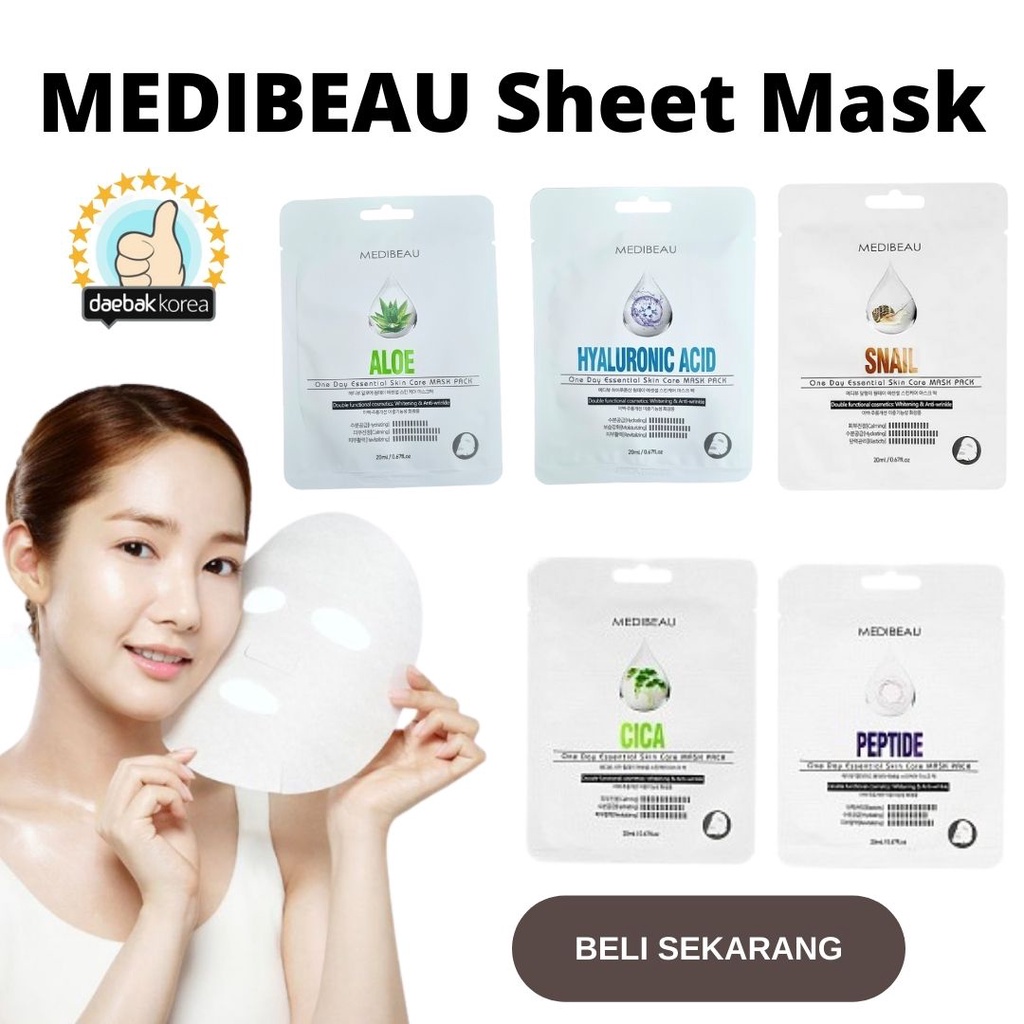 [Ready stok] MEDIBEAU One Day Essential Skin Care MASK PACK Korea Sheet Mask