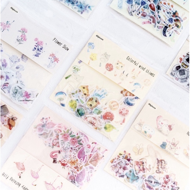 

40Pcs Sticker motif kartun lucu Scrapbook/Diary/Planner