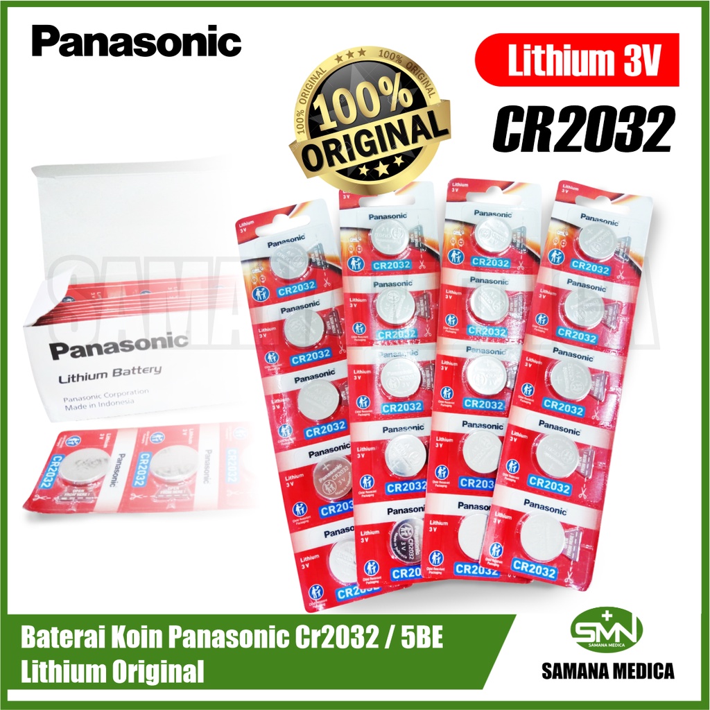 Baterai Kancing  ORIGINAL (harga per pc) Button Cell Battery CR2032 5BE Lithium Panasonic 3V Jam Tangan MURAH