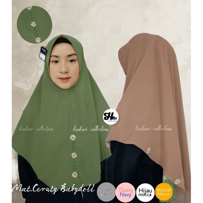 Jilbab Kerudung Hijab Syar'i Ceruty Dua warna BB