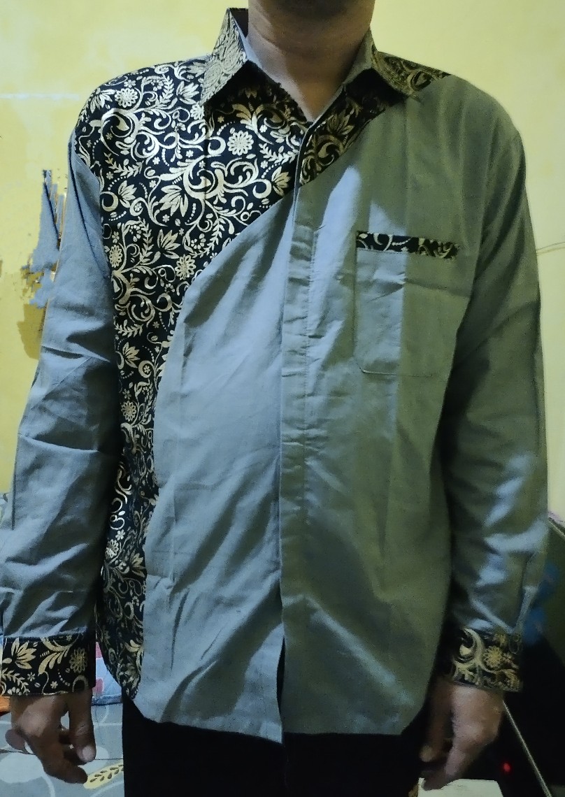Kemeja Batik Kombinasi Pria Lengan Pendek Termurah & Terlaris Size M,l,xl,xxl ( Original ) #1